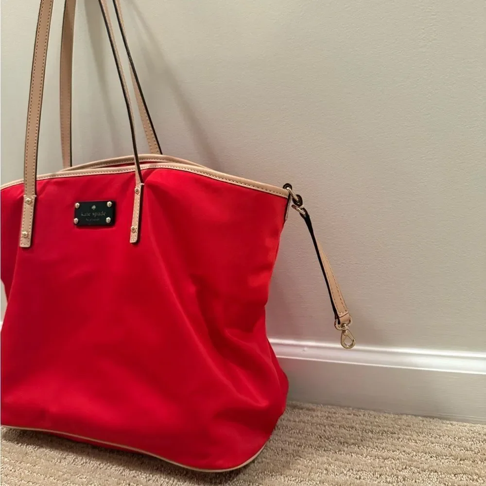 Kate Spade Red Diaper Tote Bag with changing pad
